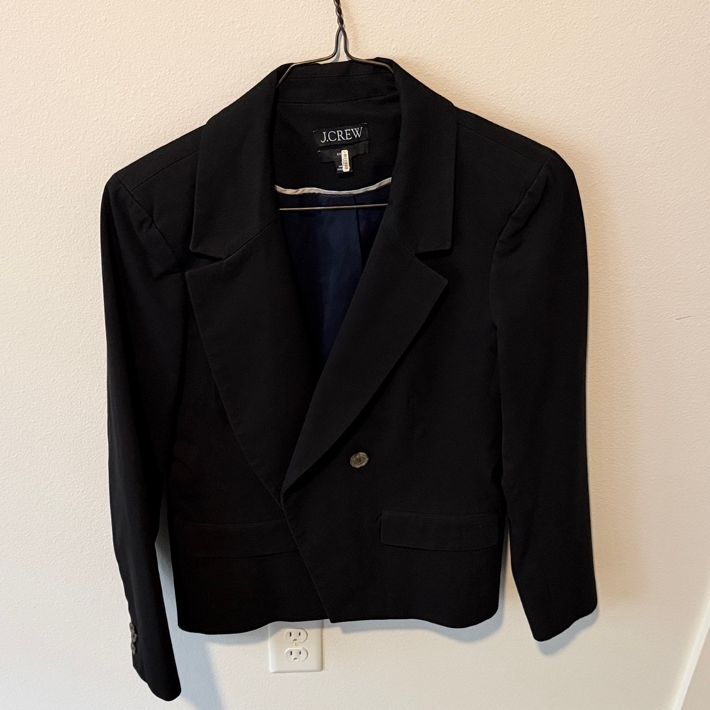 J. Crew Black Tailored Single-Button Blazer Size 12
